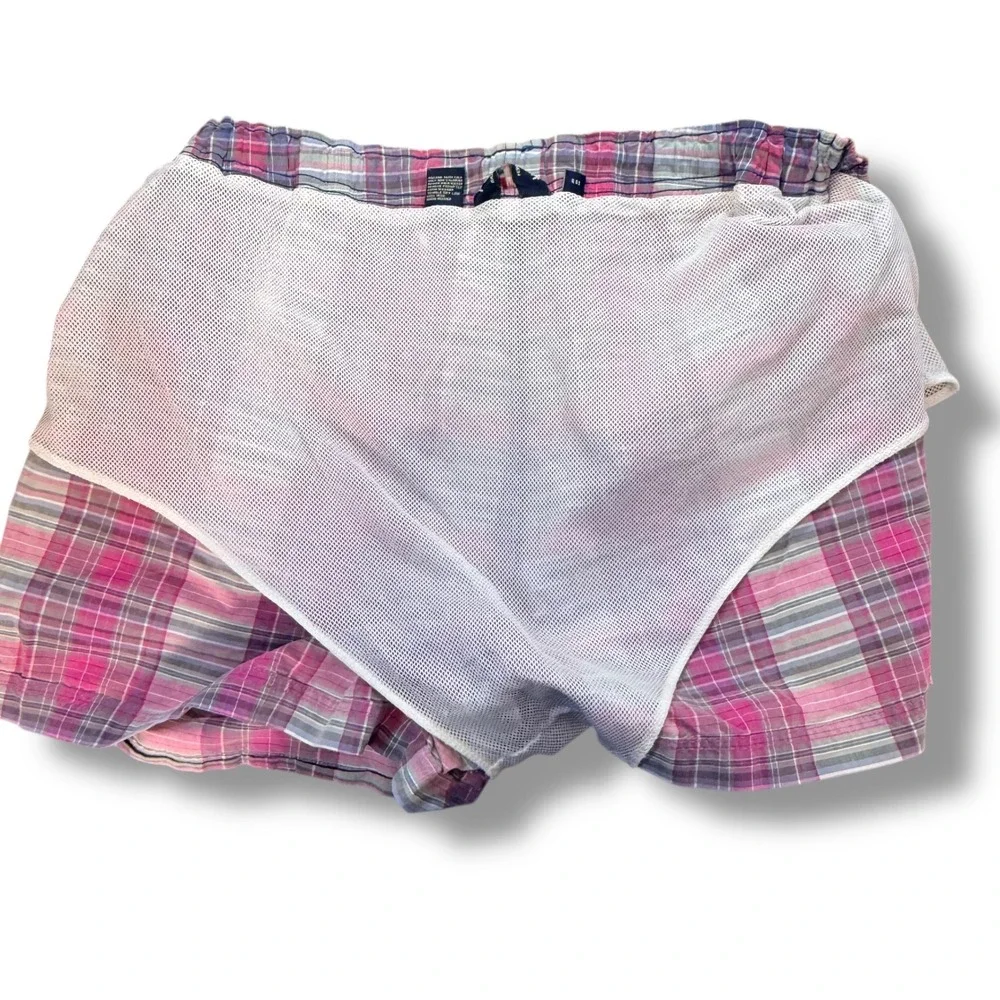 Polo Sport Swim Trunks Men XXL Pink‎ Plaid Vintage 90s Ralph Lauren Board Shorts